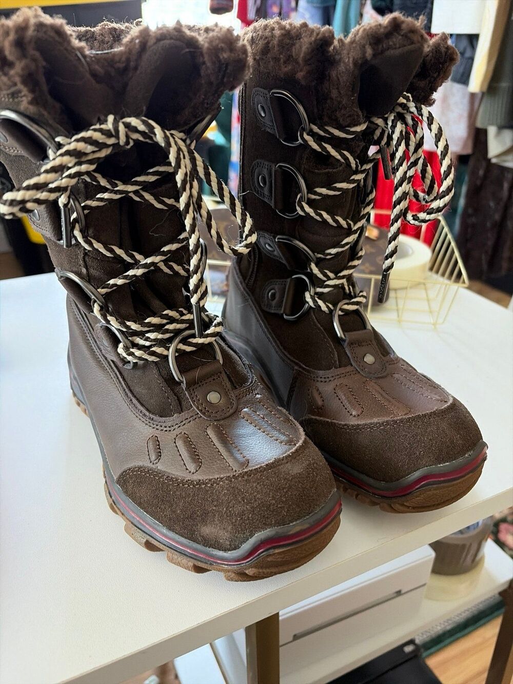 Pajar Canada Women’s Brown Waterproof Seam Sealed Side Zip Boots Size USA 7-7.5
